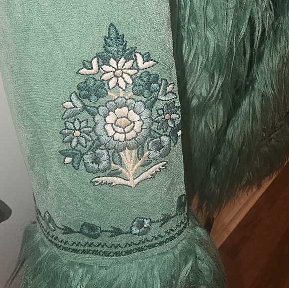 Spell Joplin Jacket Teal Fur Afghan Penny Lane Coat - Picture 11 of 12